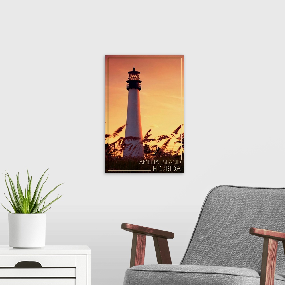 A modern room featuring Amelia Island, Florida, Lighthouse and Seagrass