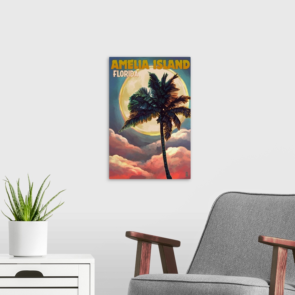 A modern room featuring Amelia Island, Florida, Palm and Moon