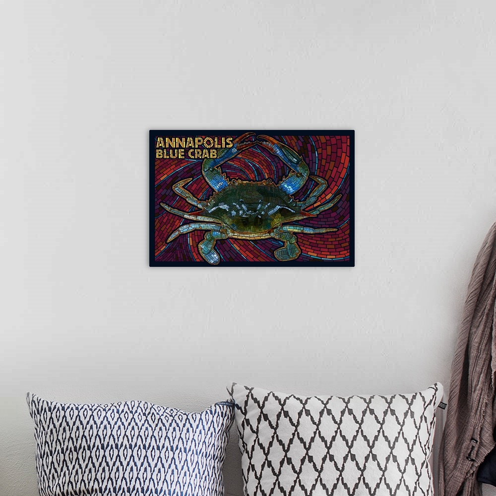 A bohemian room featuring Annapolis, Maryland, Blue Crab Mosaic