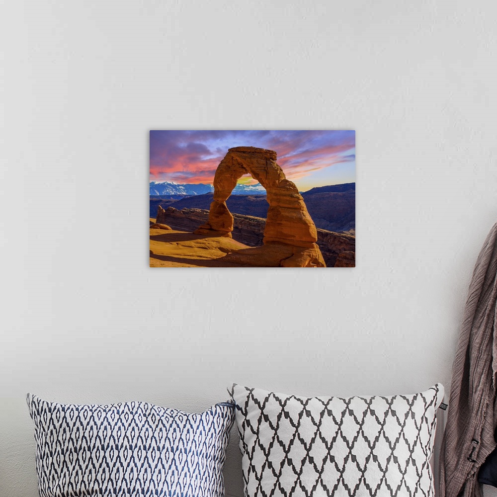 A bohemian room featuring Arches National Park, Utah - Delicate Arch Sunset