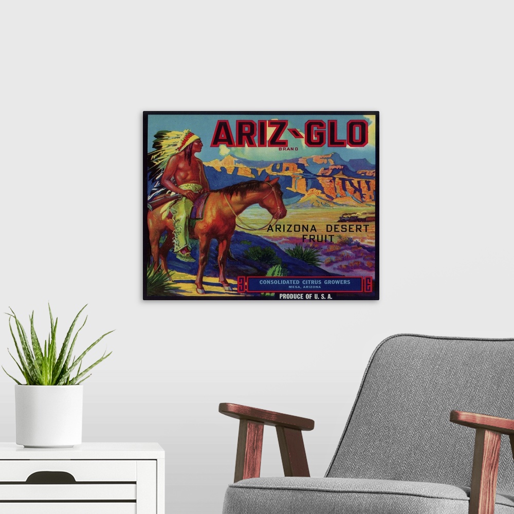 A modern room featuring Ariz-Glo Orange Label, Mesa, AZ