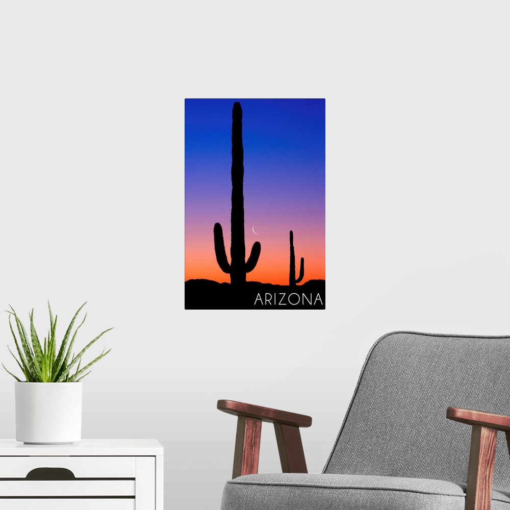 A modern room featuring Arizona, Cactus and Moon