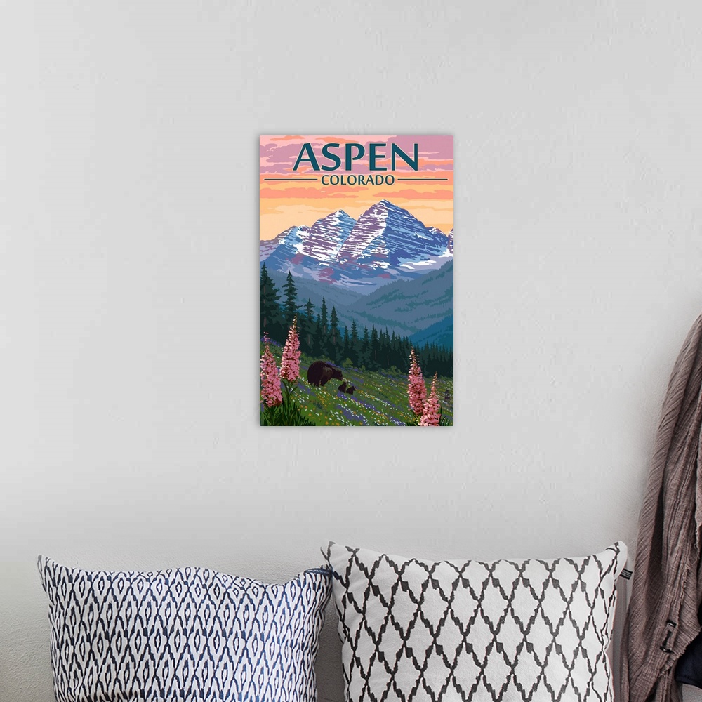 A bohemian room featuring Aspen, Colorado, Bear and Spring Flowers