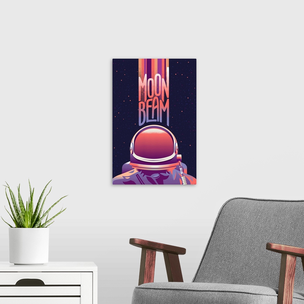 A modern room featuring Astronaut, Moon Beam