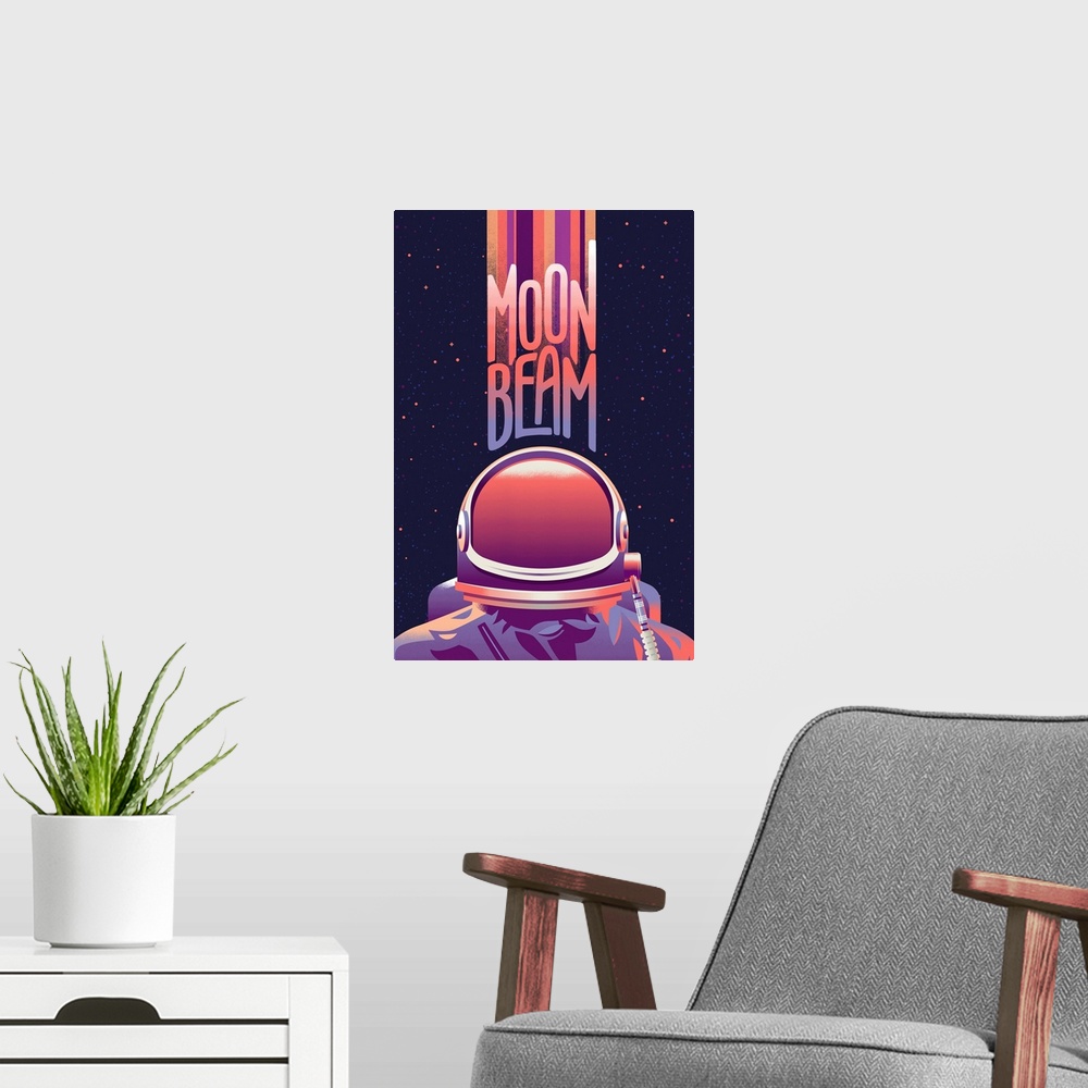 A modern room featuring Astronaut, Moon Beam