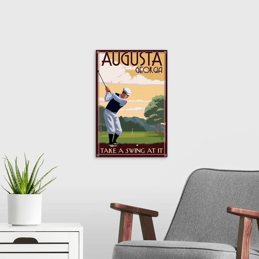A modern room featuring Augusta, Georgia, Take a Swing at It