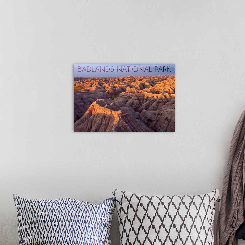 A bohemian room featuring Badlands National Park, South Dakota, Sunrise over Ridge