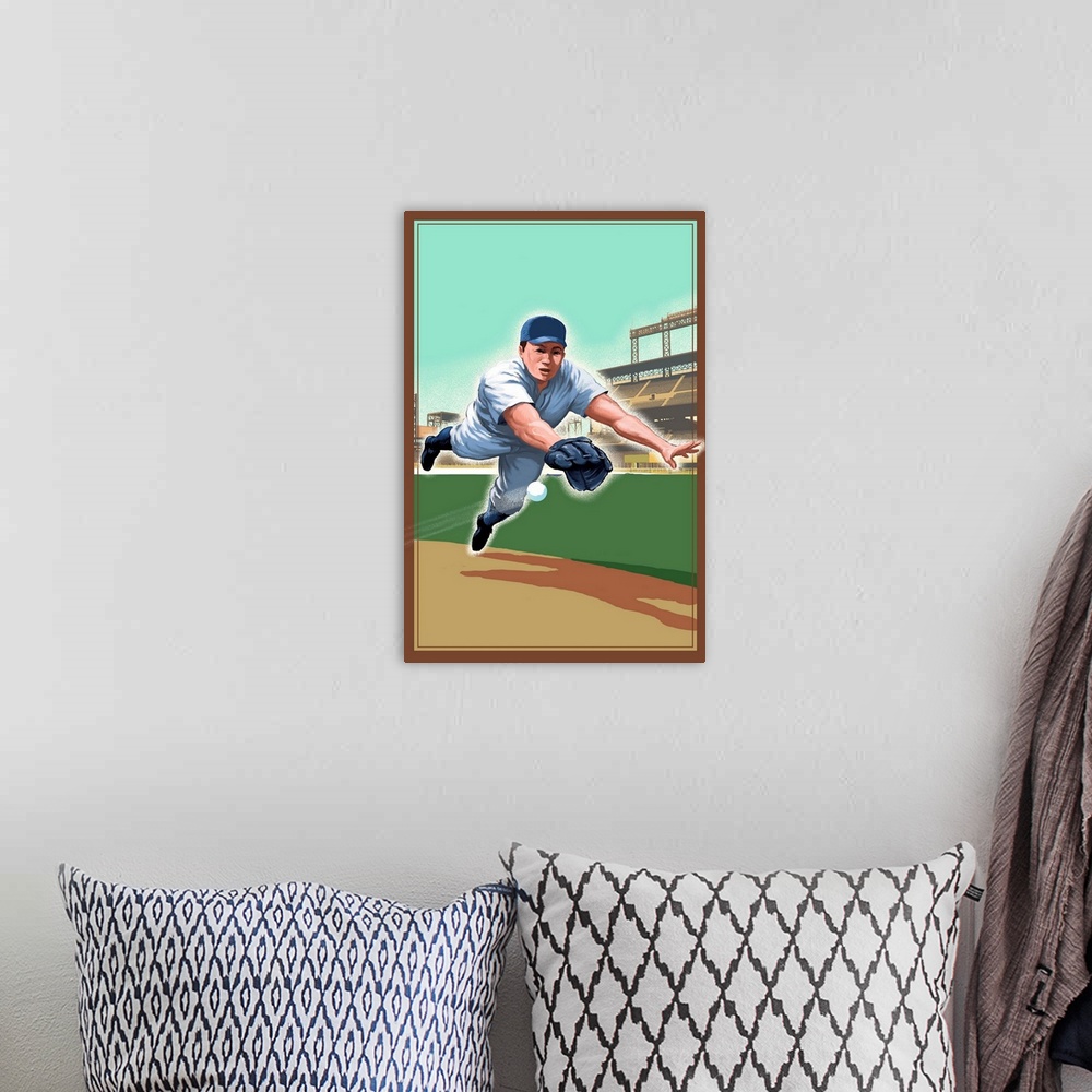 A bohemian room featuring Baseball, Shortstop