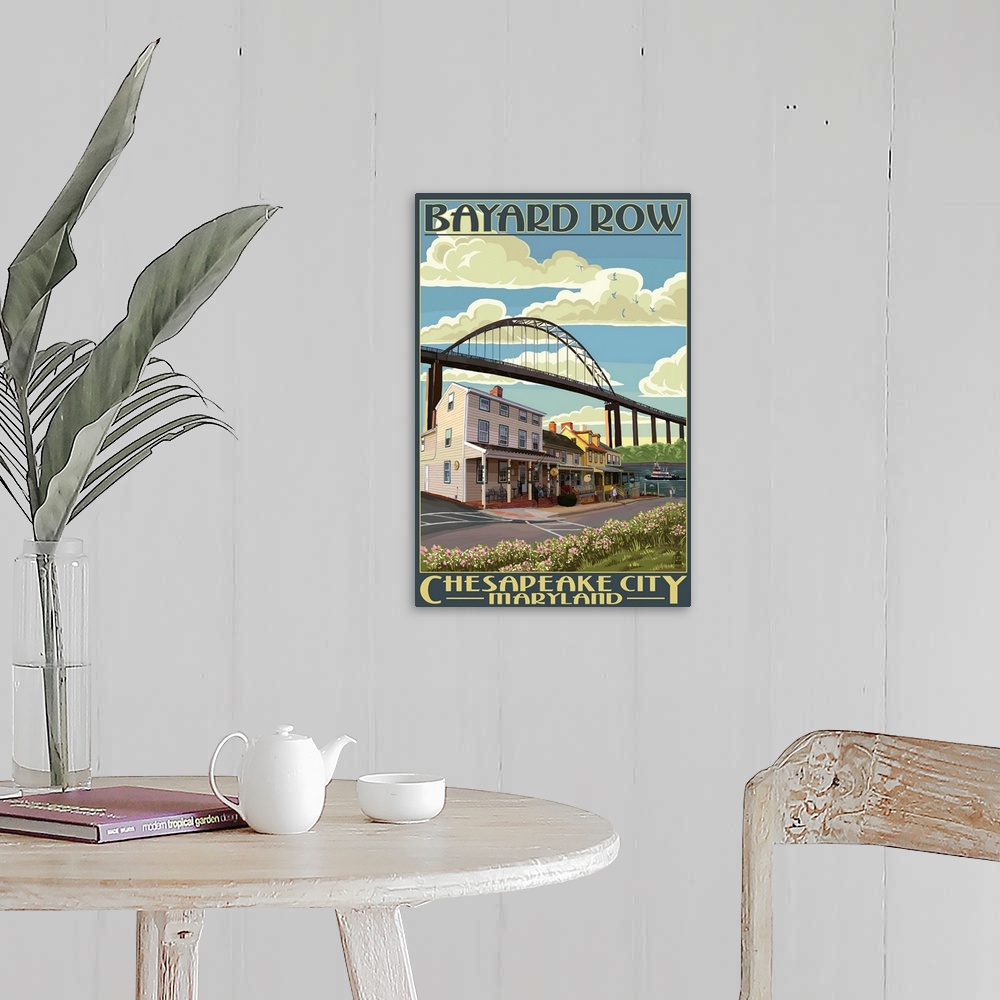 A farmhouse room featuring Bayard Row - Chesapeake City, Maryland: Retro Travel Poster