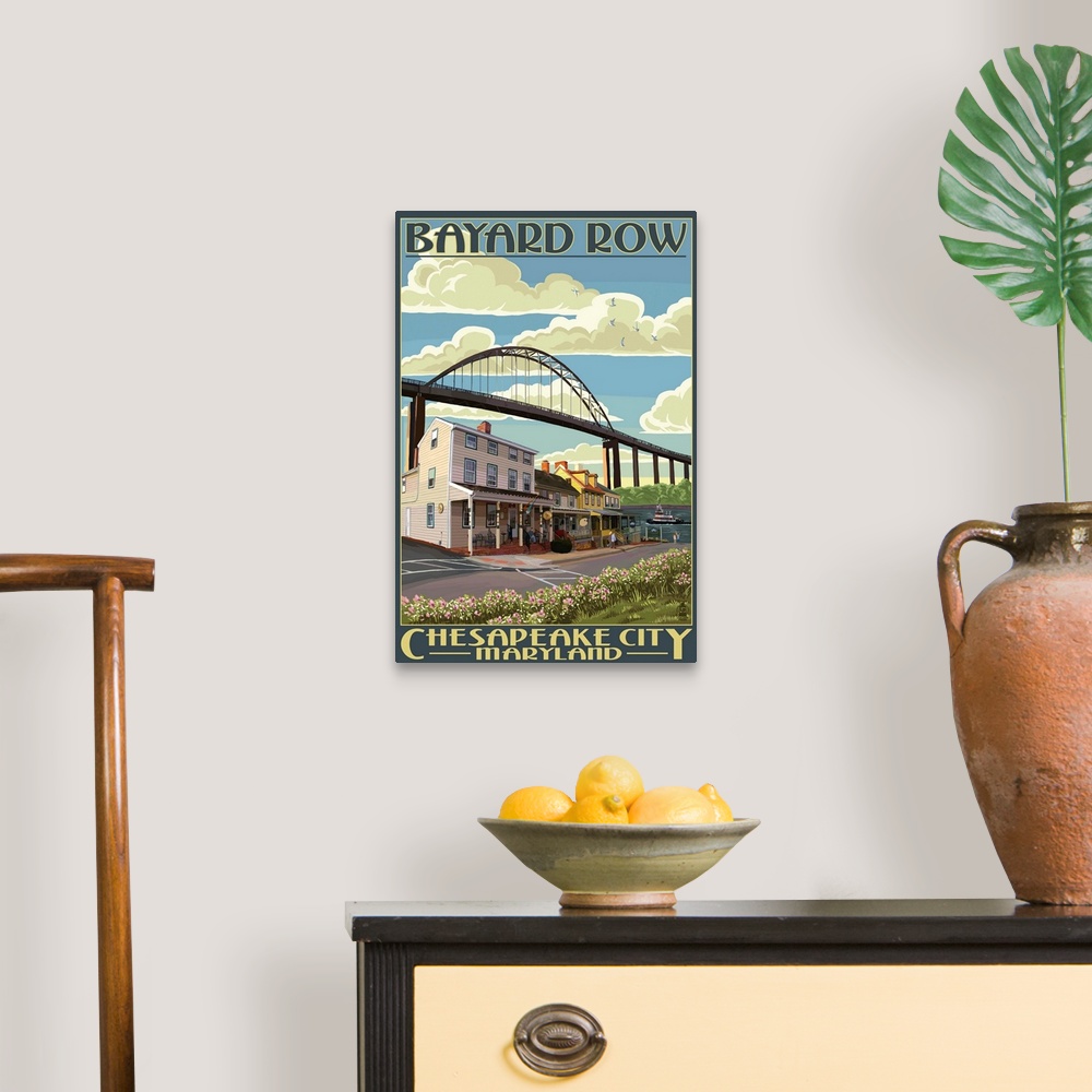 A traditional room featuring Bayard Row - Chesapeake City, Maryland: Retro Travel Poster