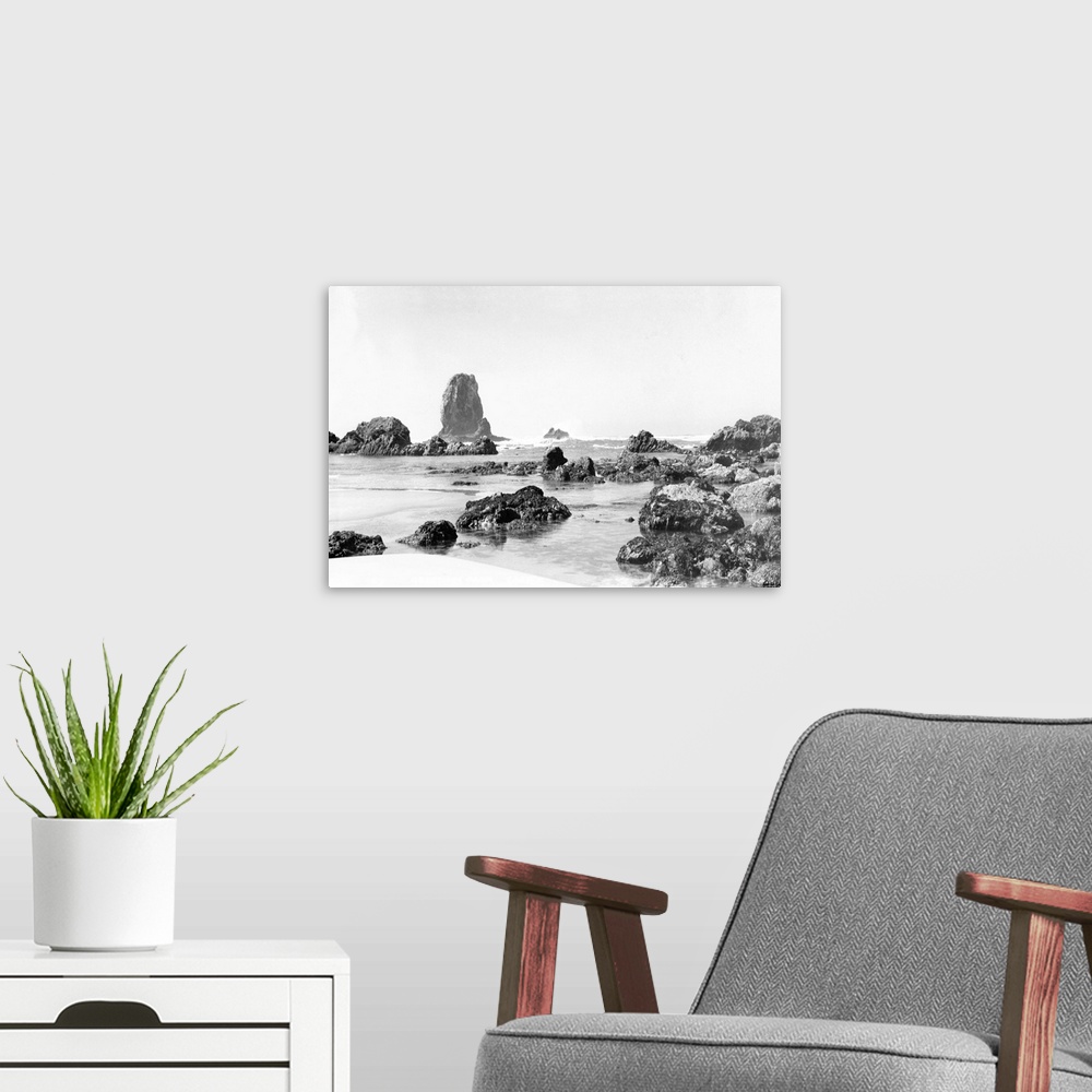 A modern room featuring Beach Scene at Cannon Beach, Oregon