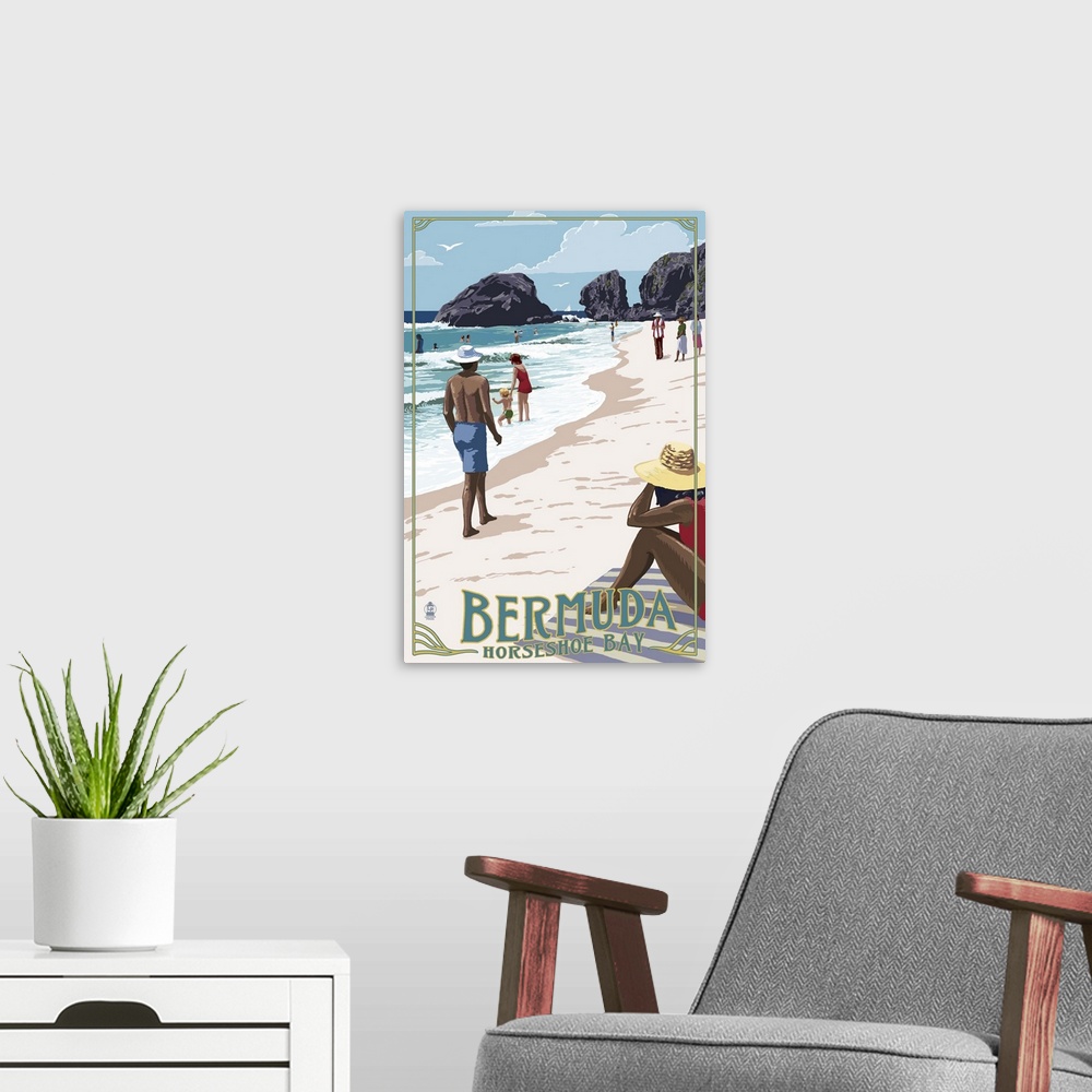 A modern room featuring Beach Scene, Horseshoe Bay, Bermuda