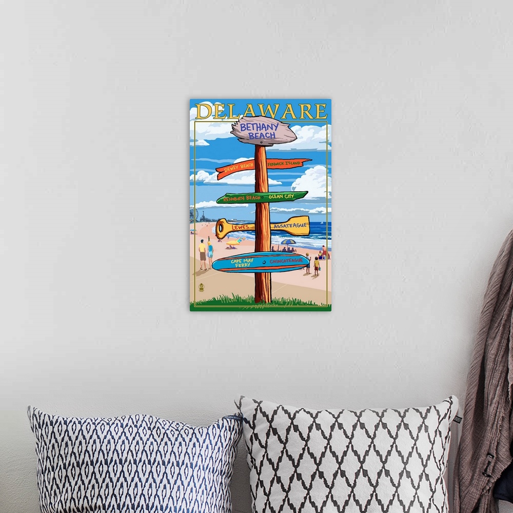 A bohemian room featuring Bethany Beach, Delaware, Destination Signpost