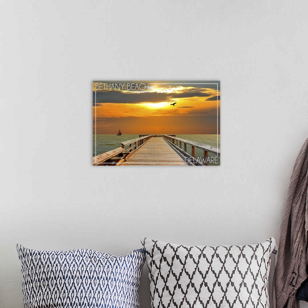 A bohemian room featuring Bethany Beach, Delaware, Dock at Sunset