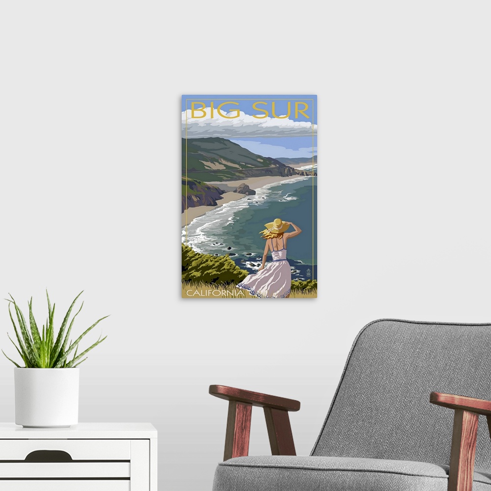 A modern room featuring Big Sur, California Coast Scene