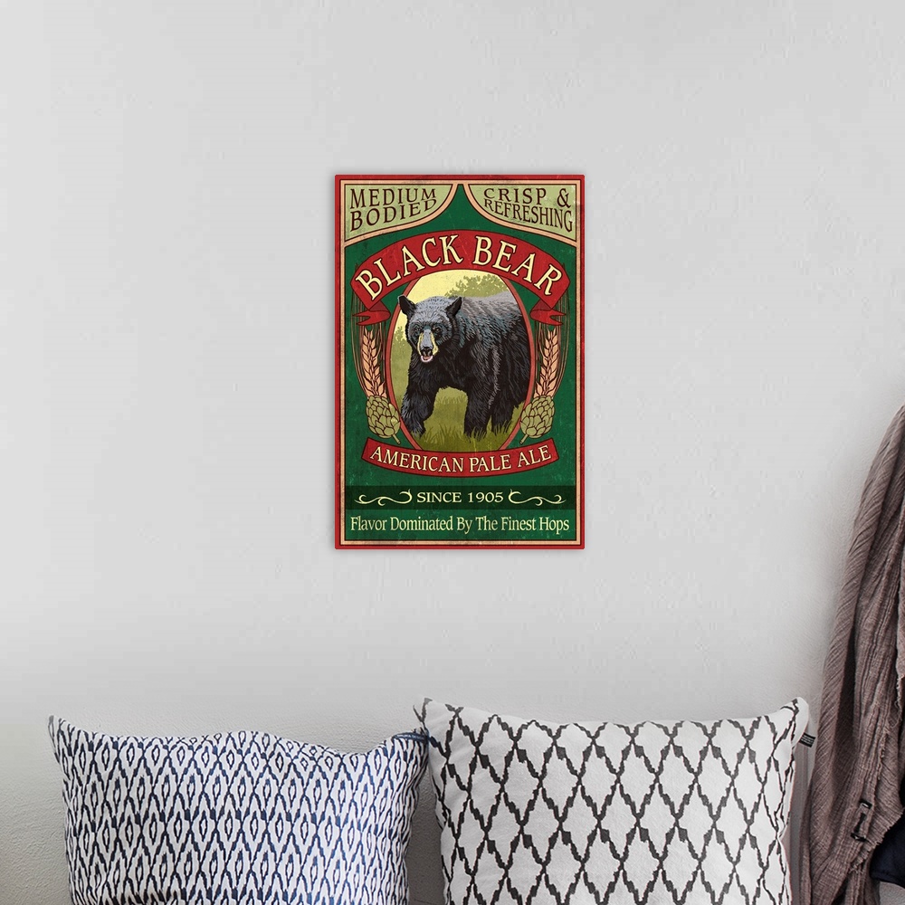 A bohemian room featuring Black Bear Ale, Vintage Sign