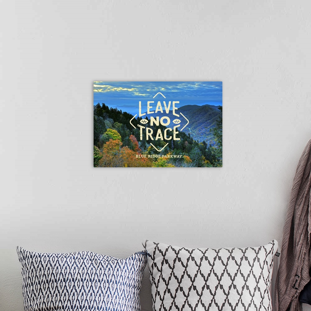 A bohemian room featuring Blue Ridge Parkway, Leave No Trace: Travel Poster