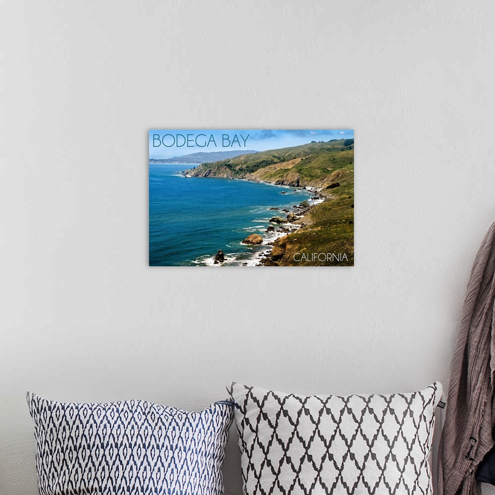 A bohemian room featuring Bodega Bay, California, Ocean and Rocky Coastline