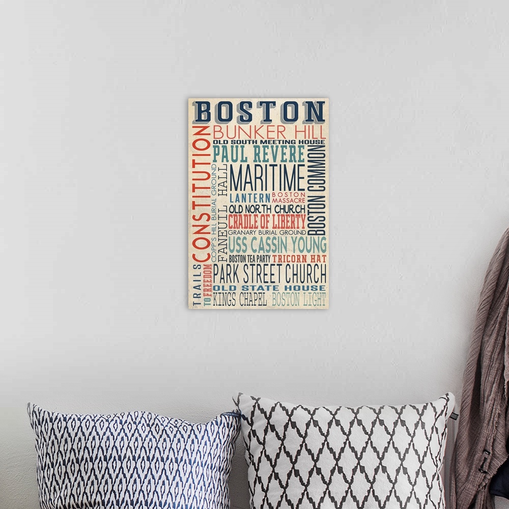 A bohemian room featuring Boston, Massachusetts, Typography