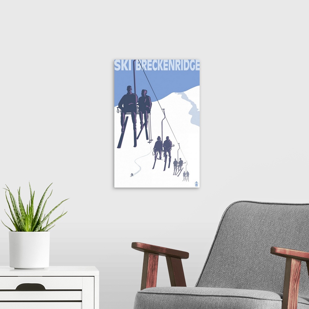 A modern room featuring Breckenridge, Colorado Ski Lift: Retro Travel Poster