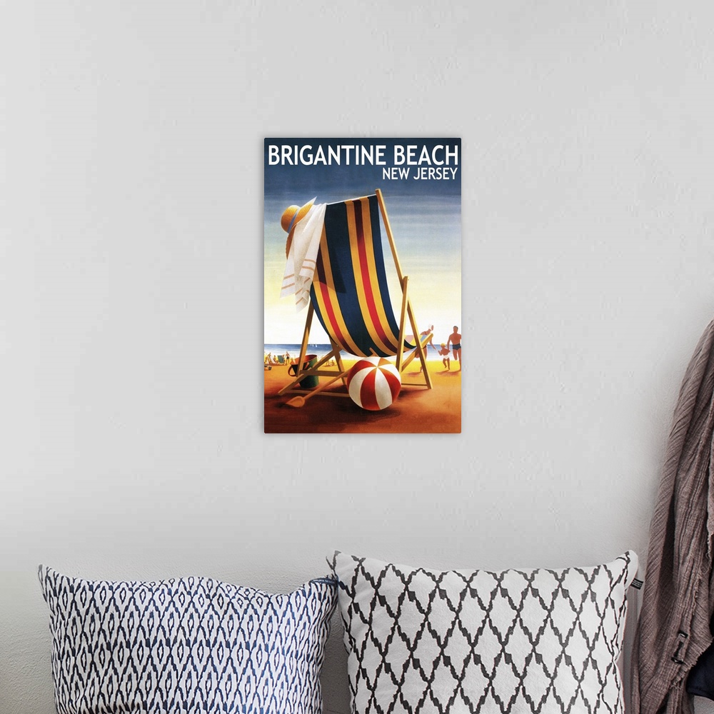 A bohemian room featuring Brigantine Beach, New Jersey, Beach Chair and Ball
