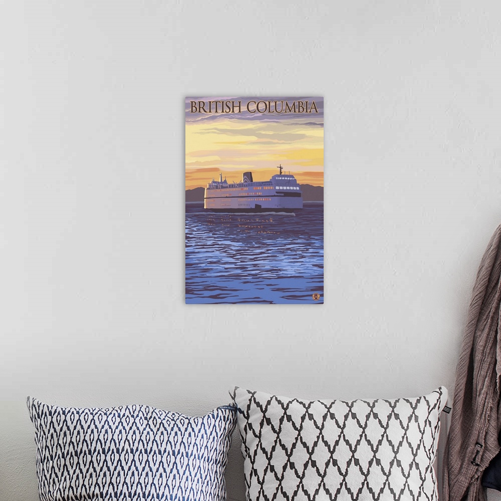 A bohemian room featuring British Columbia, Canada - BC Ferries: Retro Travel Poster