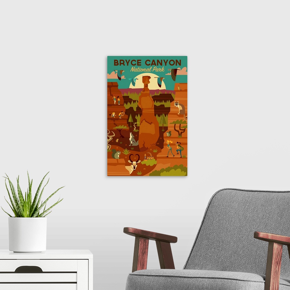 A modern room featuring Bryce Canyon National Park, Adventure: Graphic Travel Poster