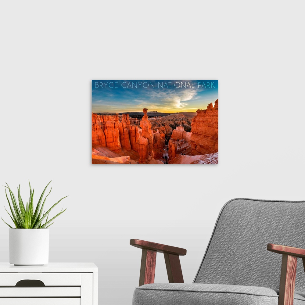 A modern room featuring Bryce Canyon National Park, Utah, Thors Hammer Sunrise