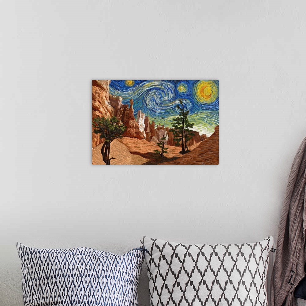 A bohemian room featuring Bryce Canyon - Starry Night National Park Series
