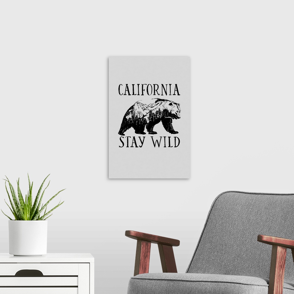 A modern room featuring California - Stay Wild - Contour