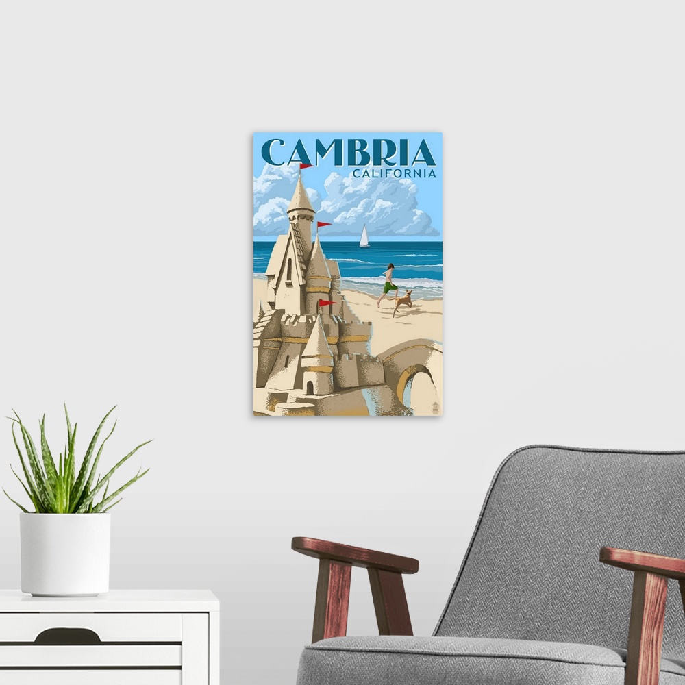 A modern room featuring Cambria, California, Sand Castle