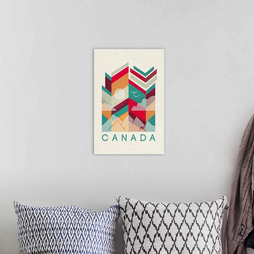 A bohemian room featuring Canada - Geometric Line Art
