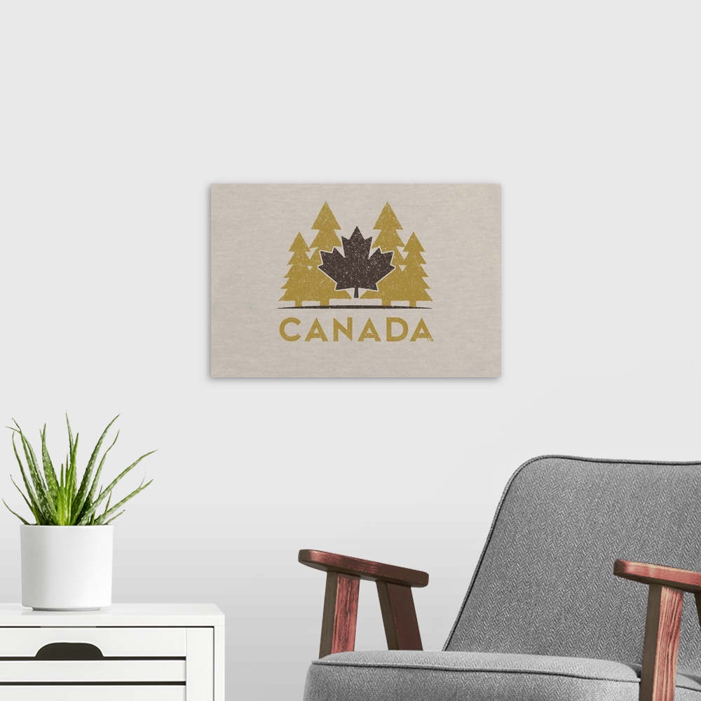 A modern room featuring Canada - Vector Leaf & Trees