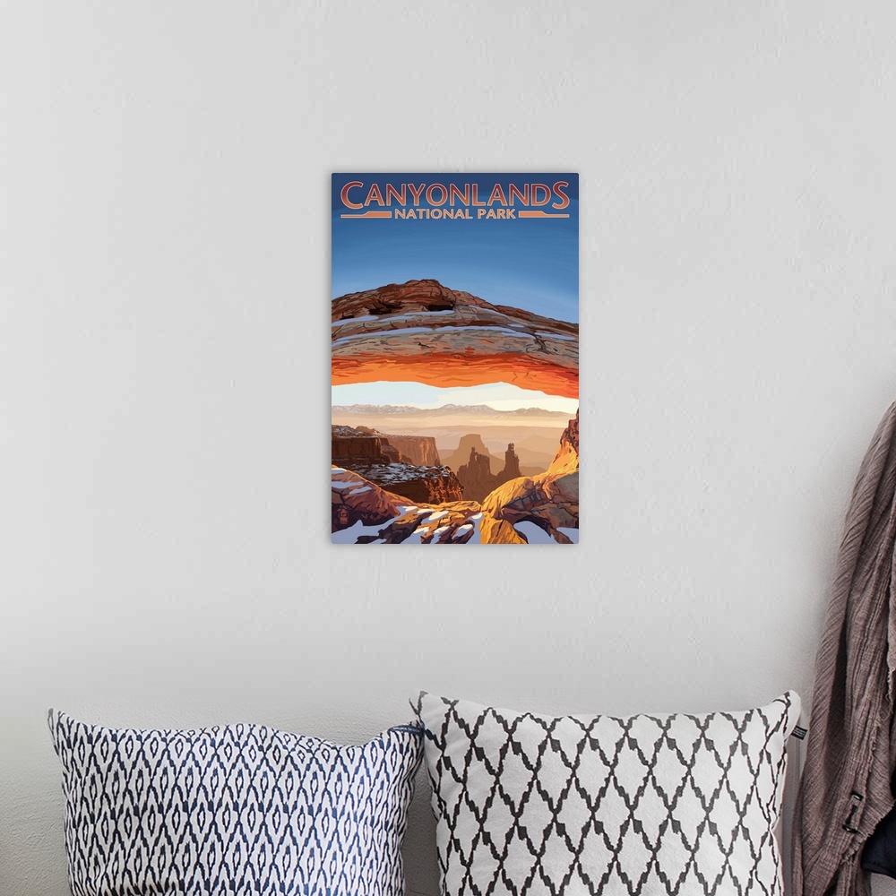 A bohemian room featuring Canyonlands National Park, Utah - Arch: Retro Travel Poster