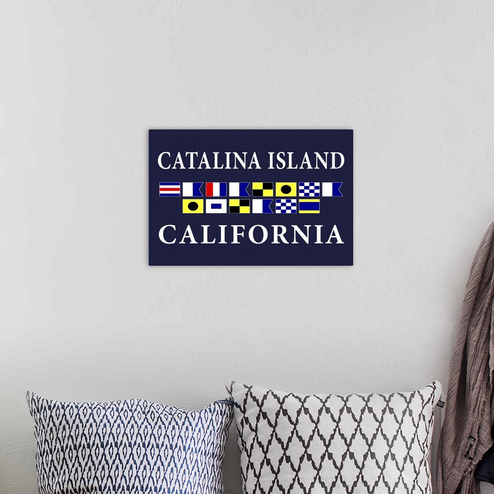 A bohemian room featuring Catalina Island, California - Nautical Flags Poster