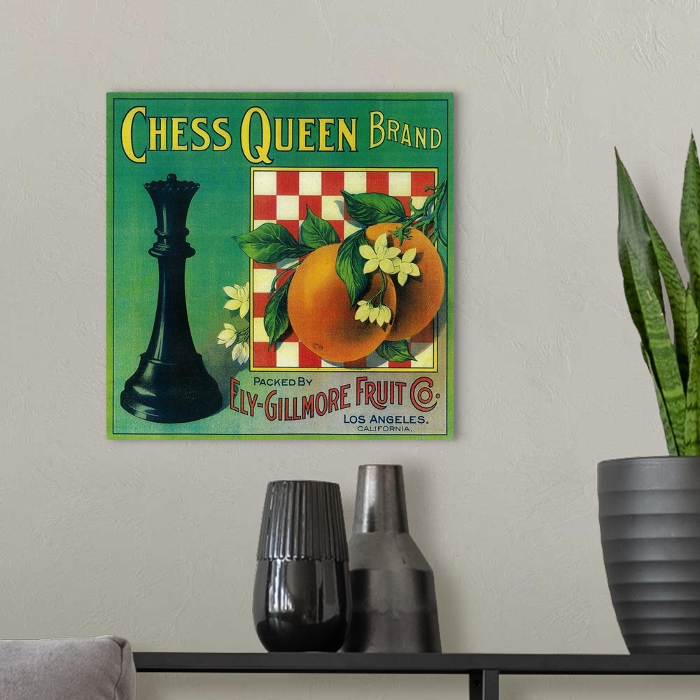 A modern room featuring Chess Queen Orange Label, Los Angeles, CA