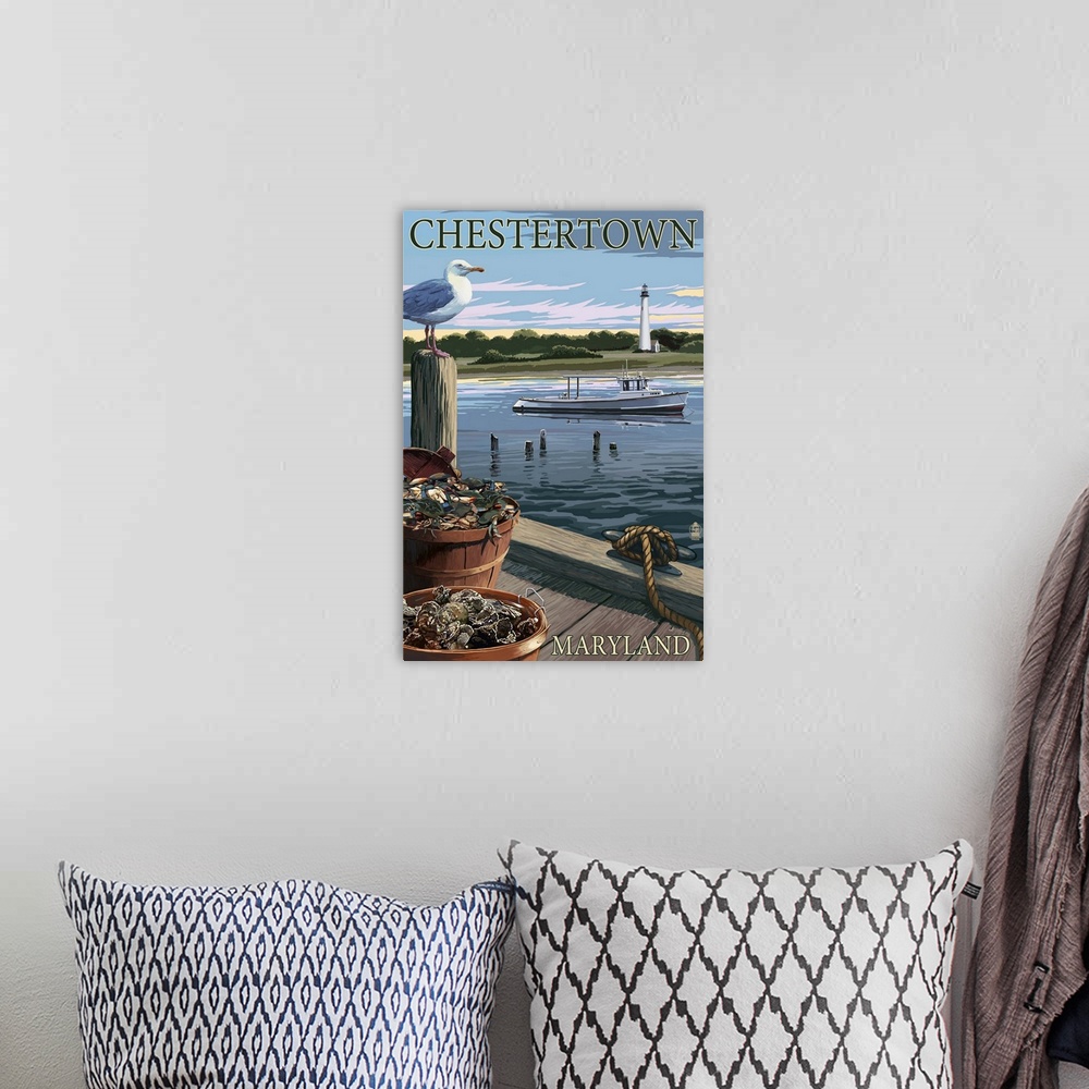 A bohemian room featuring Chestertown, Maryland, Blue Crab and Oysters on Dock