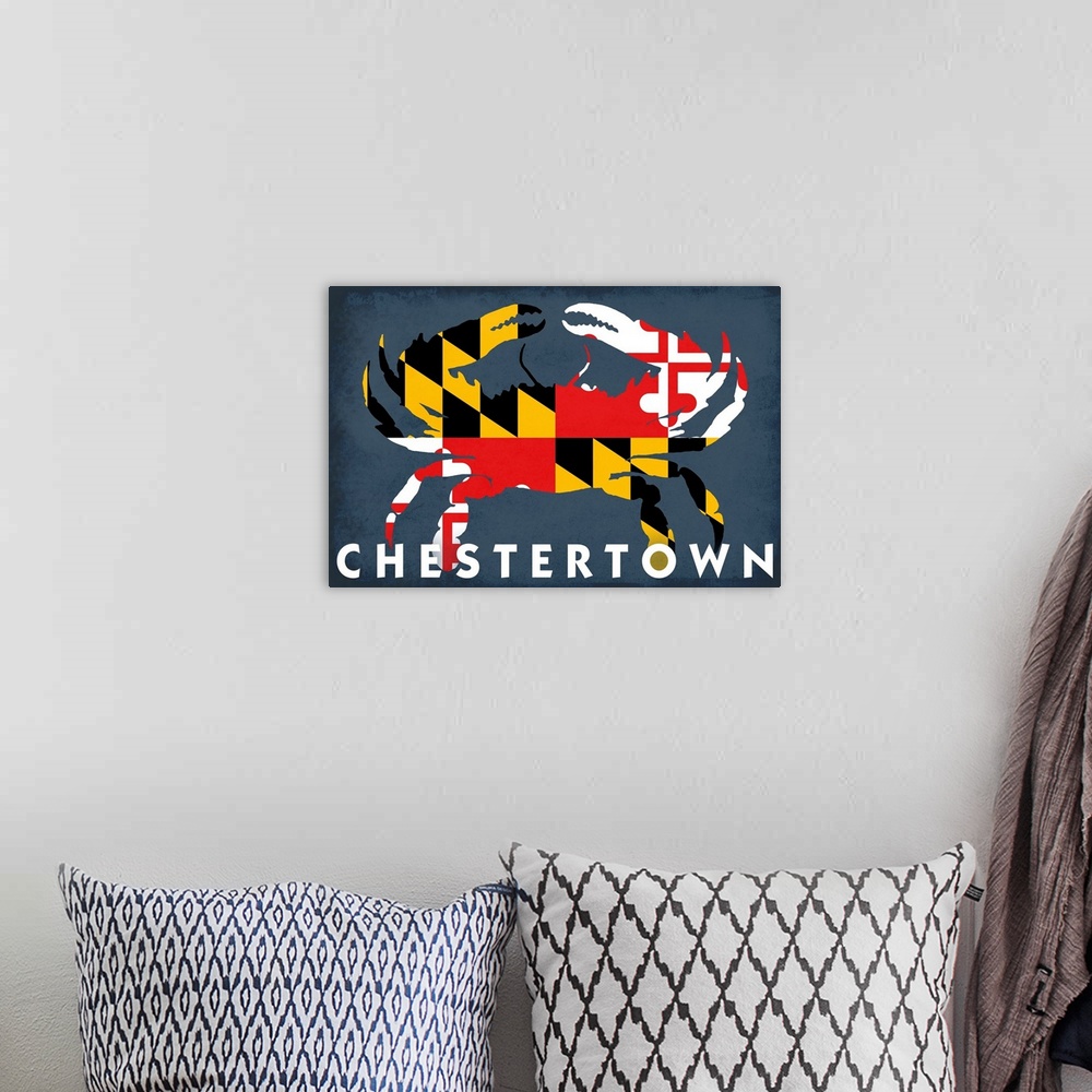 A bohemian room featuring Chestertown, Maryland, Crab Flag