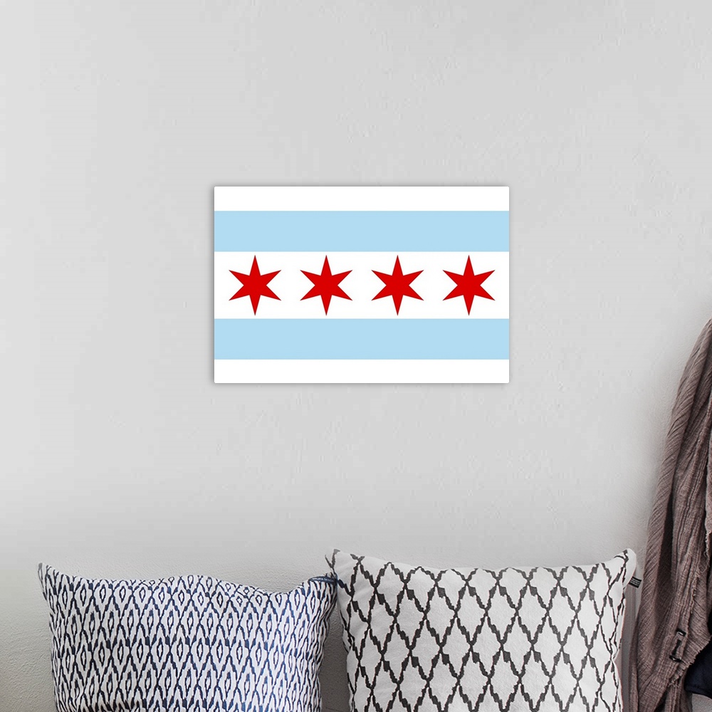 A bohemian room featuring Chicago, Illinois, Flag (Version #2)