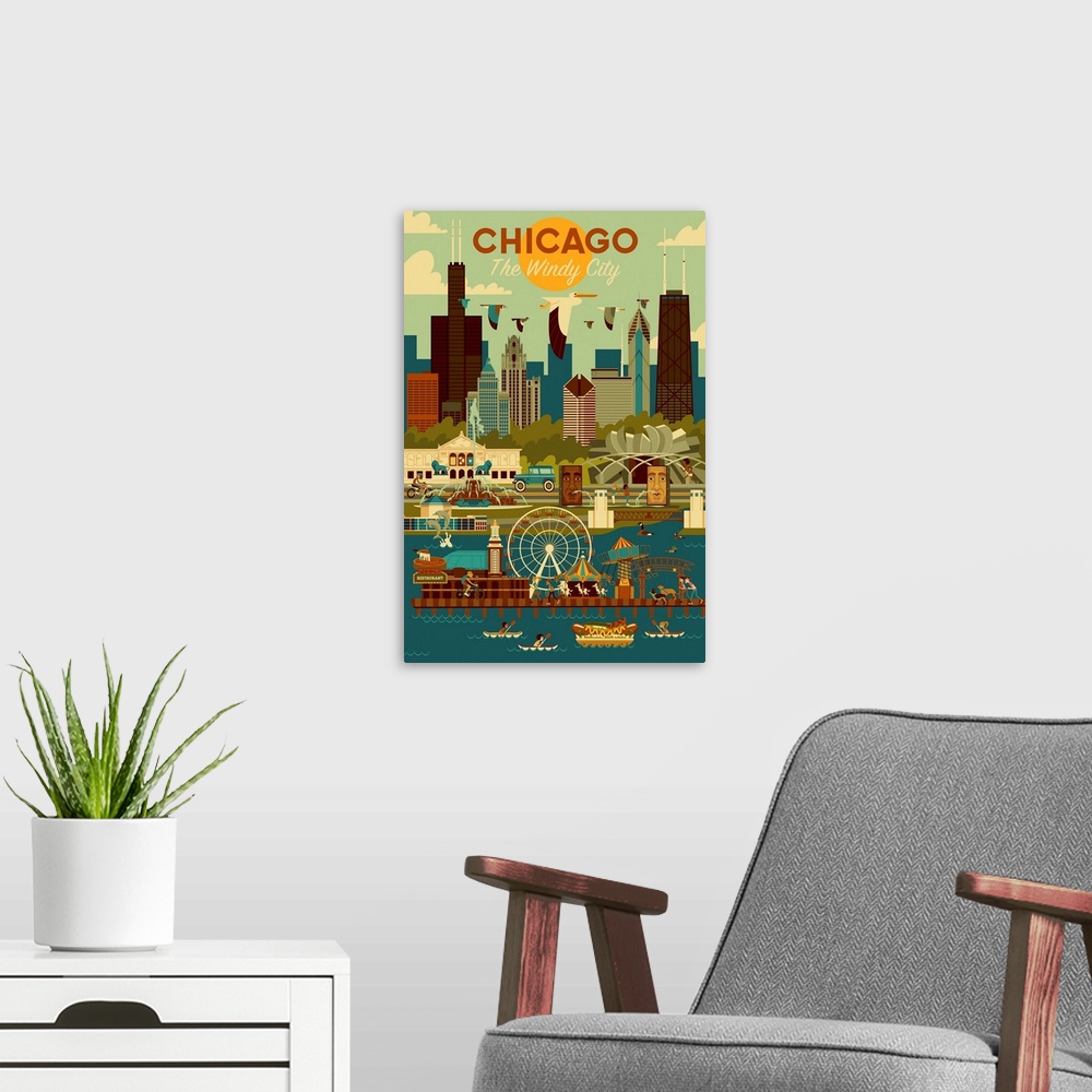 A modern room featuring Chicago, Illinois - Geometric