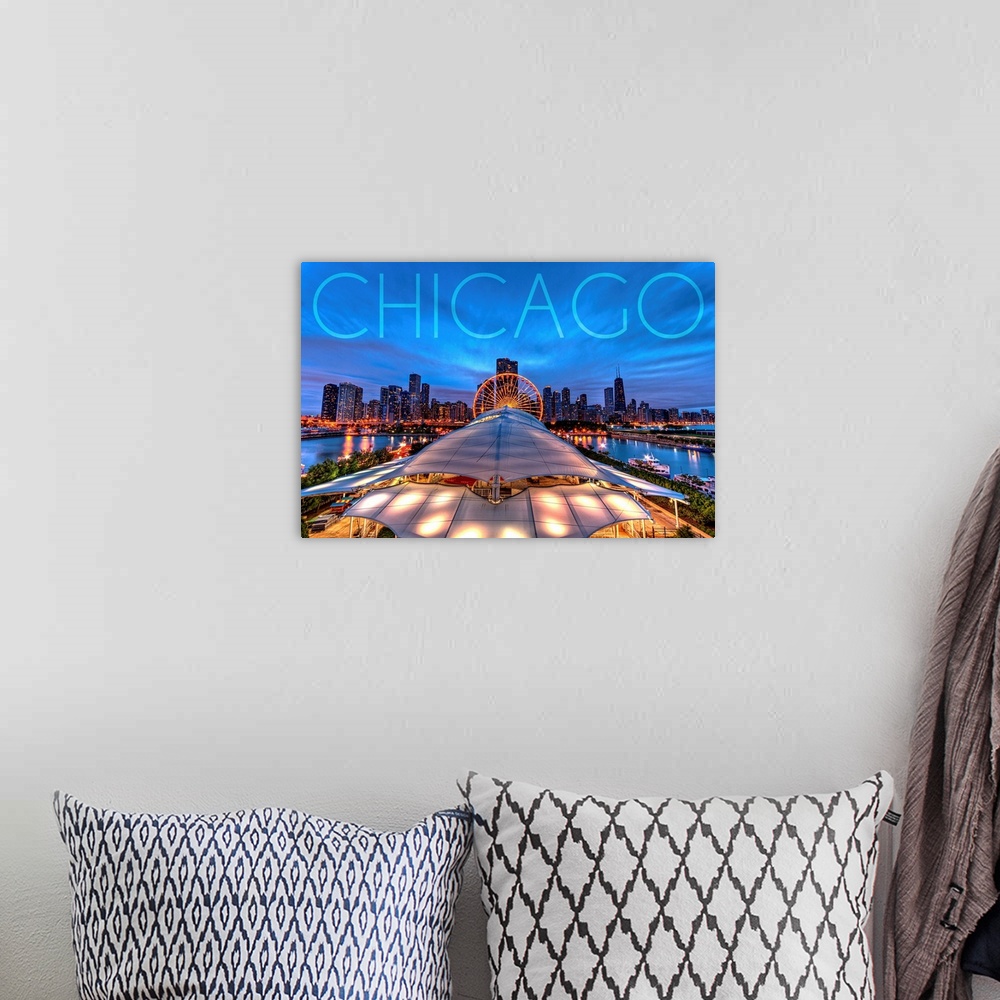 A bohemian room featuring Chicago, Illinois, Navy Pier and Skyline