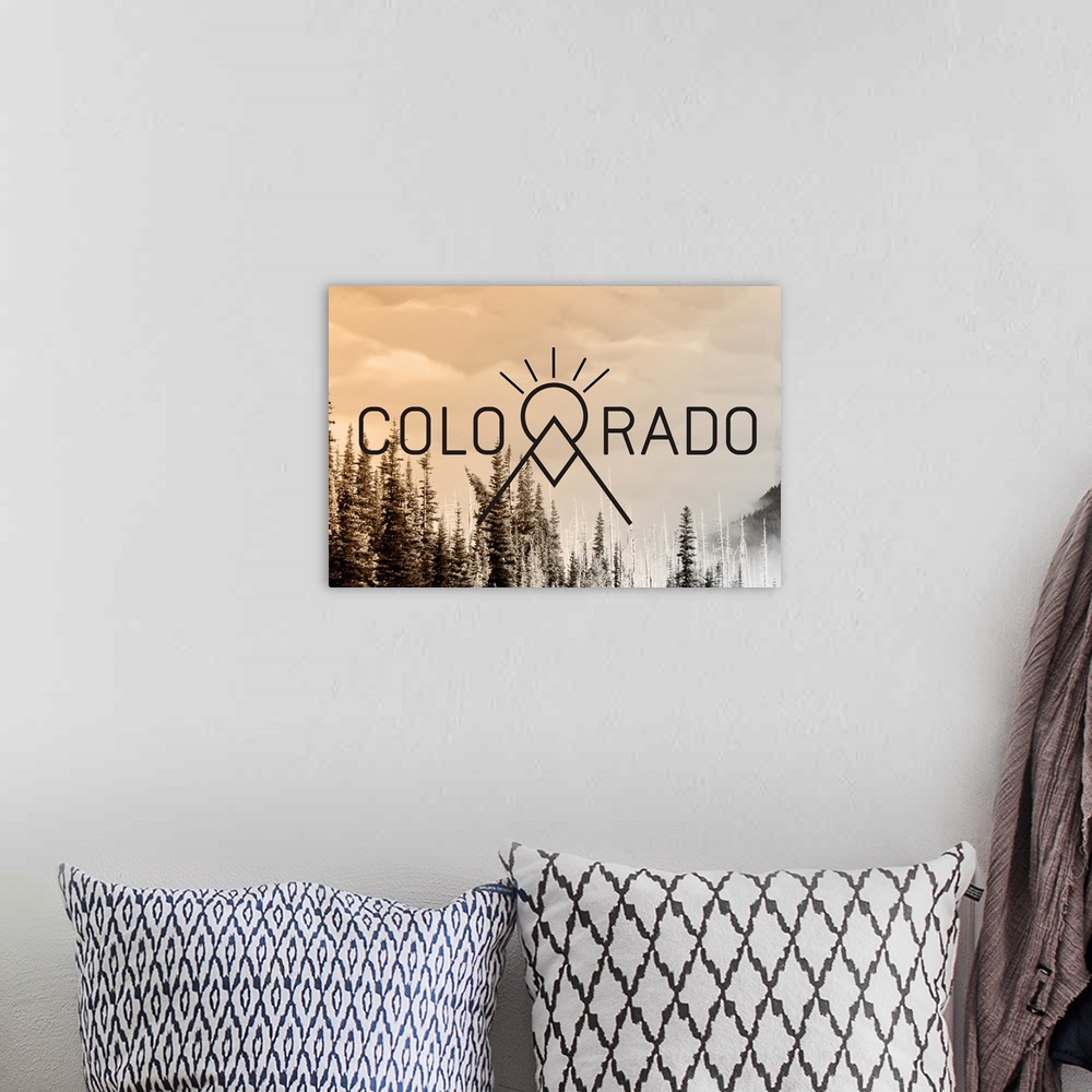 A bohemian room featuring Colorado - Badge & Photo - Geometric Opacity