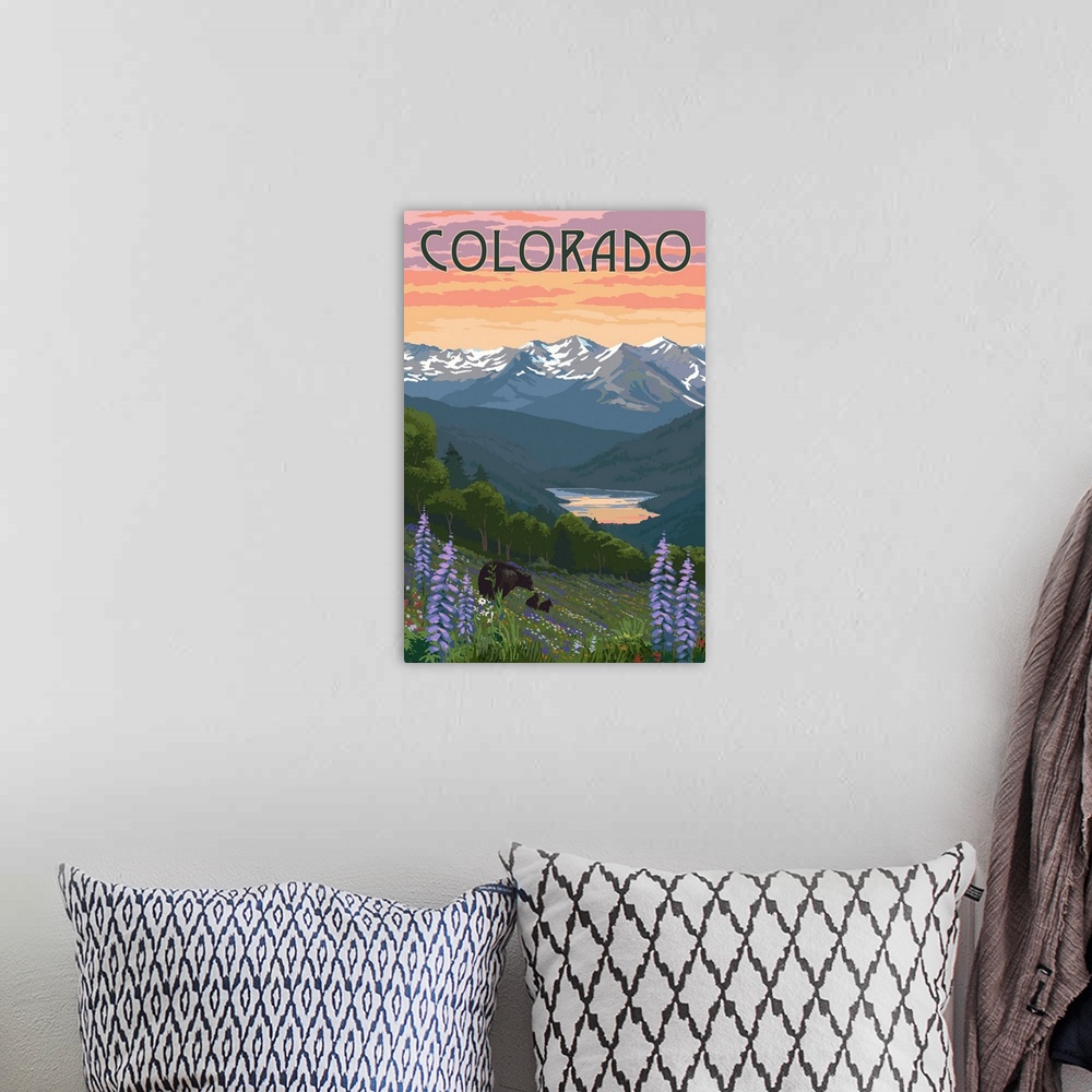A bohemian room featuring Colorado - Bear and Spring Flowers