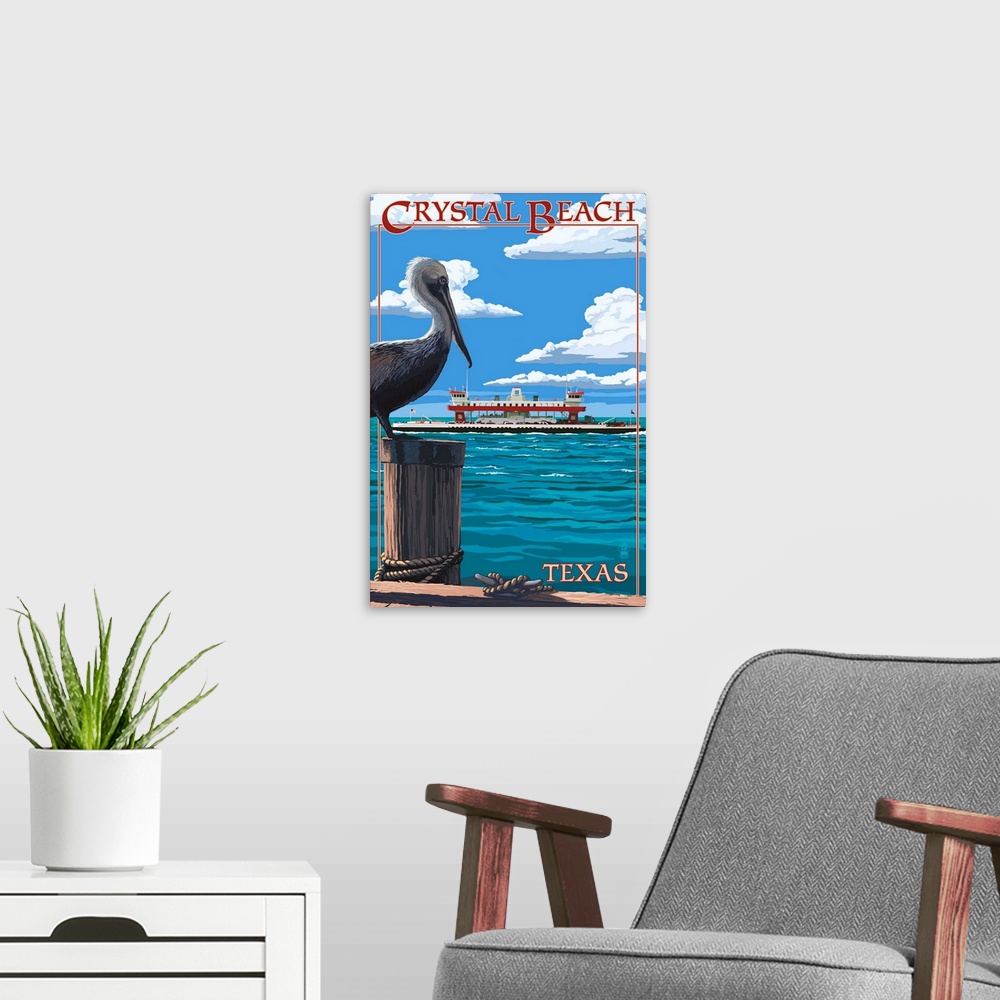 A modern room featuring Crystal Beach, Texas, Pelican and Ferry