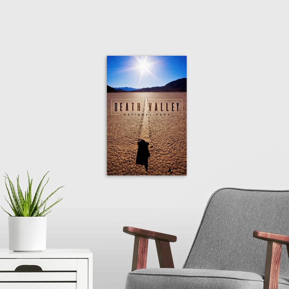 A modern room featuring Death Valley National Park, Racetrack Playa: Travel Poster