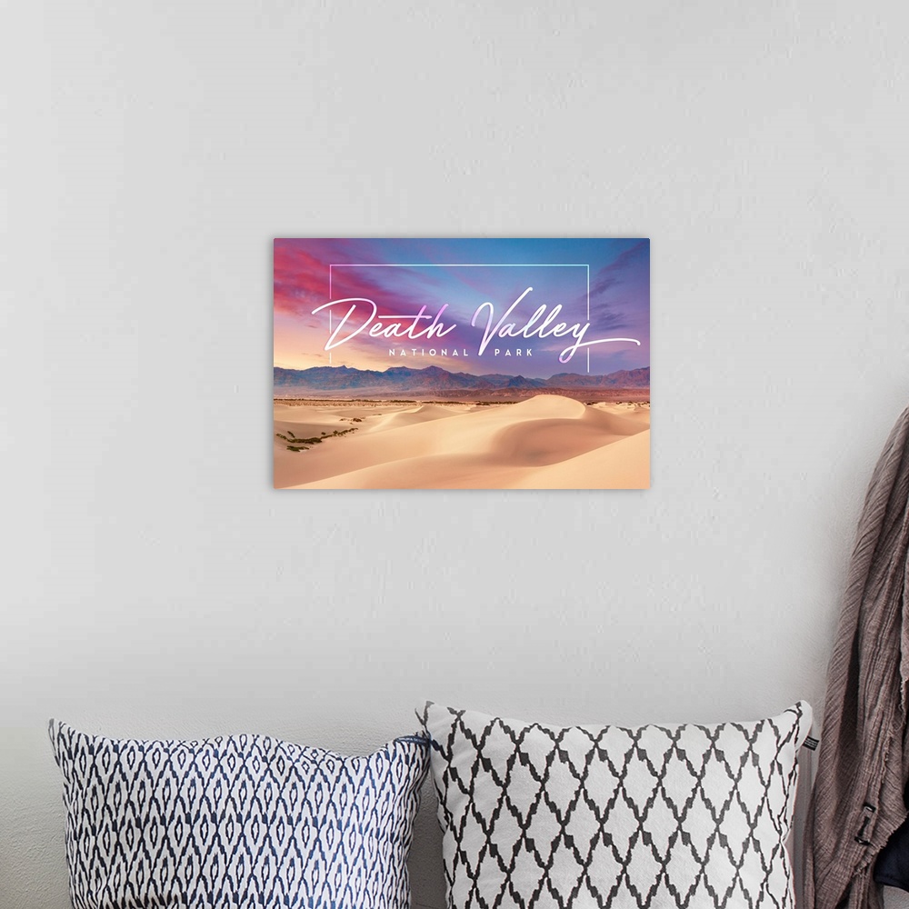 A bohemian room featuring Death Valley National Park, Sunset Dunes: Travel Poster