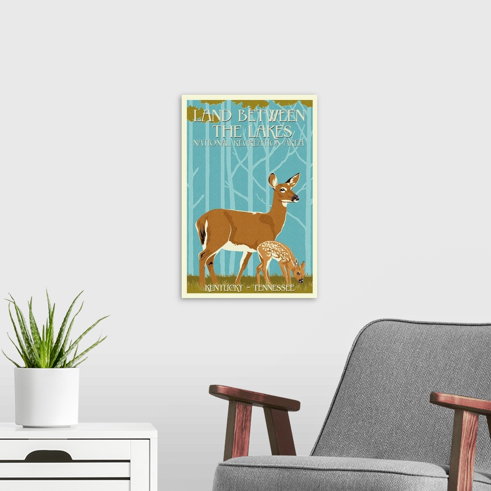 A modern room featuring Deer and Fawn, Land Between The Lakes, Kentucky-Tennessee