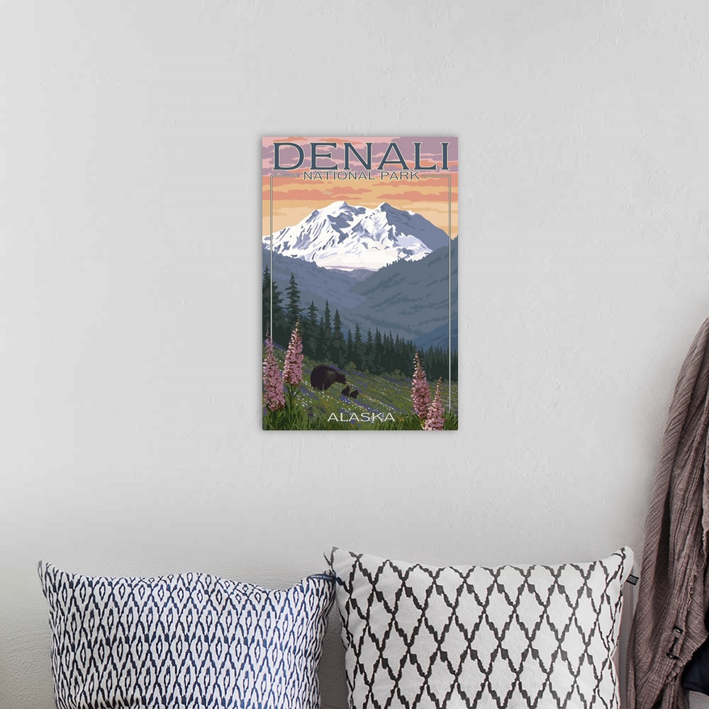 A bohemian room featuring Denali National Park, Alaska