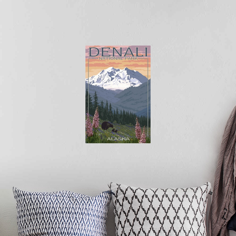 A bohemian room featuring Denali National Park, Alaska