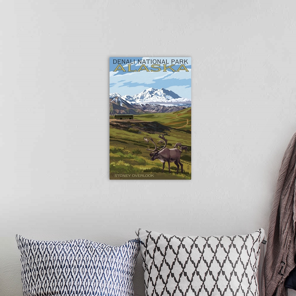 A bohemian room featuring Denali National Park, Alaska, Caribou and Stoney Overlook